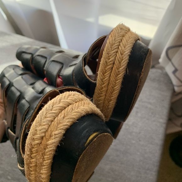 Christian Louboutin Black Barcelona Leather Wedge Sandal Size 39 - Picture 13 of 16